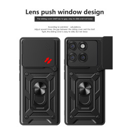 For Motorola Edge 60 Pro Case With Slide Lens Cover Edge 60 Fusion 50 Pro 50 Fusion 50 Neo Rotating Ring Shockproof Stand Holder Phone Case
