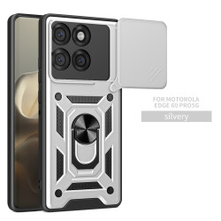 For Motorola Edge 60 Pro Case With Slide Lens Cover Edge 60 Fusion 50 Pro 50 Fusion 50 Neo Rotating Ring Shockproof Stand Holder Phone Case