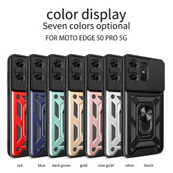 For Motorola Edge 50 Pro Case With Slide Lens Cover Edge 50 Fusion 50 Neo 50 5G 40 50 Pro Rotating Ring Shockproof Stand Holder...