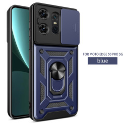 For Motorola Edge 50 Pro Case With Slide Lens Cover Edge 50 Fusion 50 Neo 50 5G 40 50 Pro Rotating Ring Shockproof Stand Holder Phone Case