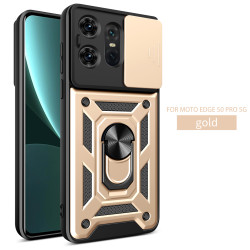 For Motorola Edge 50 Pro Case With Slide Lens Cover Edge 50 Fusion 50 Neo 50 5G 40 50 Pro Rotating Ring Shockproof Stand Holder Phone Case