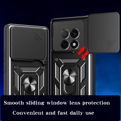 For Oppo F29 Pro Case With Slide Lens Cover F29 Rotating Ring Shockproof Stand Holder Phone Case