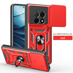 For Oppo F29 Pro Case With Slide Lens Cover F29 Rotating Ring Shockproof Stand Holder Phone Case