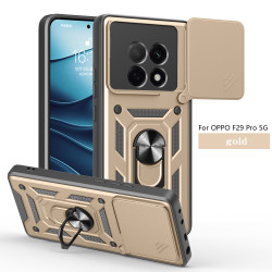 For Oppo F29 Pro Case With Slide Lens Cover F29 Rotating Ring Shockproof Stand Holder Phone Case