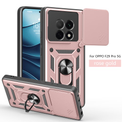 For Oppo F29 Pro Case With Slide Lens Cover F29 Rotating Ring Shockproof Stand Holder Phone Case