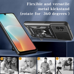 For Samsung Galaxy XCover7 Pro Case With Slide Lens Cover Rotating Ring Shockproof Stand Holder Phone Case