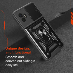 For Samsung Galaxy XCover7 Pro Case With Slide Lens Cover Rotating Ring Shockproof Stand Holder Phone Case