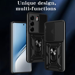 For Tecno Camon 40 Pro 4G Case With Slide Lens Cover Camon 40 4G Camon 30 30 Pro 5G Rotating Ring Shockproof Stand Holder Phone Case