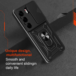 For Tecno Camon 40 Pro 4G Case With Slide Lens Cover Camon 40 4G Camon 30 30 Pro 5G Rotating Ring Shockproof Stand Holder Phone Case