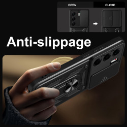 For Tecno Camon 40 Pro 4G Case With Slide Lens Cover Camon 40 4G Camon 30 30 Pro 5G Rotating Ring Shockproof Stand Holder Phone Case