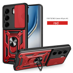 For Tecno Camon 40 Pro 4G Case With Slide Lens Cover Camon 40 4G Camon 30 30 Pro 5G Rotating Ring Shockproof Stand Holder Phone Case