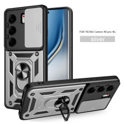 For Tecno Camon 40 Pro 4G Case With Slide Lens Cover Camon 40 4G Camon 30 30 Pro 5G Rotating Ring Shockproof Stand Holder Phone Case