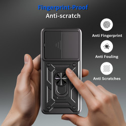 For Oppo A5 5G Case With Slide Lens Cover A5 Pro 5G A3 4G A3X 4G Rotating Ring Shockproof Stand Holder Phone Case