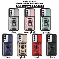 For Oppo A5 5G Case With Slide Lens Cover A5 Pro 5G A3 4G A3X 4G Rotating Ring Shockproof Stand Holder Phone Case