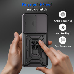 For Realme 14 Case With Slide Lens Cover Rotating 13+5G 13Pro 5G 13Pro+ 5G Ring Shockproof Stand Holder Phone Case