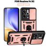 For Realme 14 Case With Slide Lens Cover Rotating 13+5G 13Pro 5G 13Pro+ 5G Ring Shockproof Stand Holder Phone Case