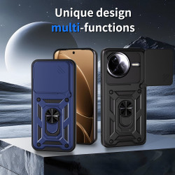 For Xiaomi Redmi K80 Pro 5G Case With Slide Lens Cover Redmi K80 5G K70 Pro K70E 5G Ring Shockproof Stand Holder Phone Case