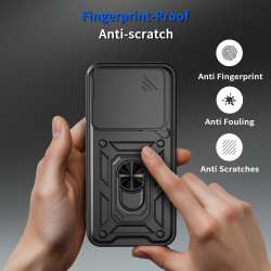 For Xiaomi Redmi K80 Pro 5G Case With Slide Lens Cover Redmi K80 5G K70 Pro K70E 5G Ring Shockproof Stand Holder Phone Case