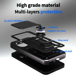 For Xiaomi Redmi K80 Pro 5G Case With Slide Lens Cover Redmi K80 5G K70 Pro K70E 5G Ring Shockproof Stand Holder Phone Case