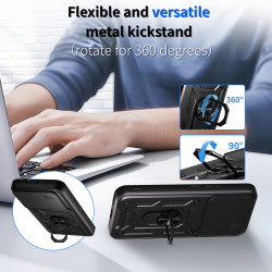 For Xiaomi Redmi K80 Pro 5G Case With Slide Lens Cover Redmi K80 5G K70 Pro K70E 5G Ring Shockproof Stand Holder Phone Case