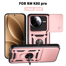 For Xiaomi Redmi K80 Pro 5G Case With Slide Lens Cover Redmi K80 5G K70 Pro K70E 5G Ring Shockproof Stand Holder Phone Case