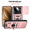 For Xiaomi Redmi K80 Pro 5G Case With Slide Lens Cover Redmi K80 5G K70 Pro K70E 5G Ring Shockproof Stand Holder Phone Case