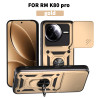 For Xiaomi Redmi K80 Pro 5G Case With Slide Lens Cover Redmi K80 5G K70 Pro K70E 5G Ring Shockproof Stand Holder Phone Case