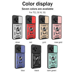 For TCL 50 XL Case With Slide Lens Cover Rotating 50SE 40SE4G Ring Shockproof Stand Holder Phone Case