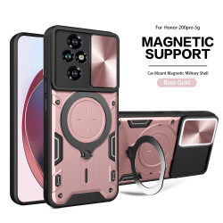 Case For Honor 200 Pro 200Smart 200Lite Magnetic Slide Camera Protection Play60Plus Magic765Pro Cover 360 Rotate Kickstand Armor