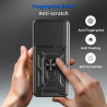 For itel A90 Case With Slide Lens Cover Rotating A70 Ring Shockproof Stand Holder Phone Case