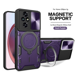 Case For Honor 200 Pro 200Smart 200Lite Magnetic Slide Camera Protection Play60Plus Magic765Pro Cover 360 Rotate Kickstand Armor
