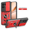 For itel S25 Ultra 4G Case With Slide Lens Cover Rotating S25 4G S24 Ring Shockproof Stand Holder Phone Case