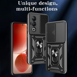 For itel S25 4G Case With Slide Lens Cover Rotating S25 Ultra 4G S24 Ring Shockproof Stand Holder Phone Case
