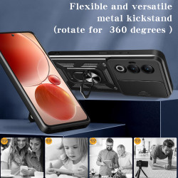 For itel S25 4G Case With Slide Lens Cover Rotating S25 Ultra 4G S24 Ring Shockproof Stand Holder Phone Case