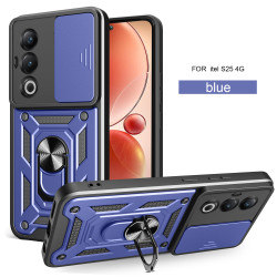 For itel S25 4G Case With Slide Lens Cover Rotating S25 Ultra 4G S24 Ring Shockproof Stand Holder Phone Case