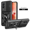 For itel S25 4G Case With Slide Lens Cover Rotating S25 Ultra 4G S24 Ring Shockproof Stand Holder Phone Case