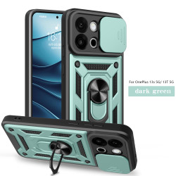 For OnePlus 13s Case With Slide Lens Cover 13T 13 13R 12 12R 5G Ring Shockproof Stand Holder Phone Case