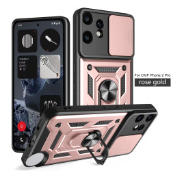 For Nothing CMF Phone 2 Pro Case With Slide Lens Cover Ring Shockproof Stand Holder Phone Case