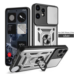 For Nothing CMF Phone 2 Pro Case With Slide Lens Cover Ring Shockproof Stand Holder Phone Case