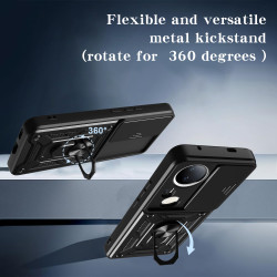 For vivo S20 Pro Case With Slide Lens Cover Ring Shockproof Stand Holder Phone Case