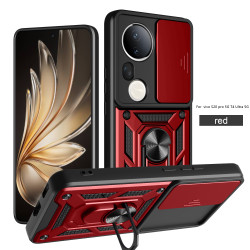 For vivo S20 Pro Case With Slide Lens Cover Ring Shockproof Stand Holder Phone Case