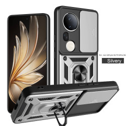 For vivo S20 Pro Case With Slide Lens Cover Ring Shockproof Stand Holder Phone Case