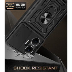 For Xiaomi Redmi Turbo 4 Pro Case With Slide Lens Cover Redmi Turbo 3 4G Ring Shockproof Stand Holder Phone Case