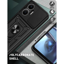 For Xiaomi Redmi Turbo 4 Pro Case With Slide Lens Cover Redmi Turbo 3 4G Ring Shockproof Stand Holder Phone Case