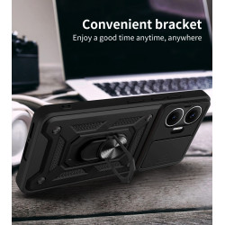 For Xiaomi Redmi Turbo 4 Pro Case With Slide Lens Cover Redmi Turbo 3 4G Ring Shockproof Stand Holder Phone Case