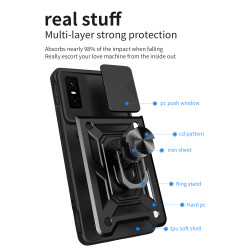 For Infinix GT 30 Pro Case With Slide Lens Cover GT 20 Pro Ring Shockproof Stand Holder Phone Case