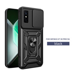 For Infinix GT 30 Pro Case With Slide Lens Cover GT 20 Pro Ring Shockproof Stand Holder Phone Case