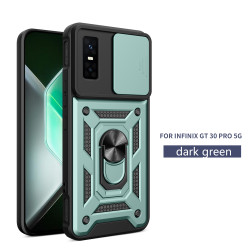 For Infinix GT 30 Pro Case With Slide Lens Cover GT 20 Pro Ring Shockproof Stand Holder Phone Case