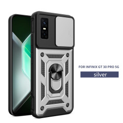 For Infinix GT 30 Pro Case With Slide Lens Cover GT 20 Pro Ring Shockproof Stand Holder Phone Case