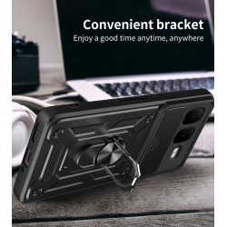 For Infinix Smart 10 Plus Case With Slide Lens Cover GT 20 Pro Ring Shockproof Stand Holder Phone Case